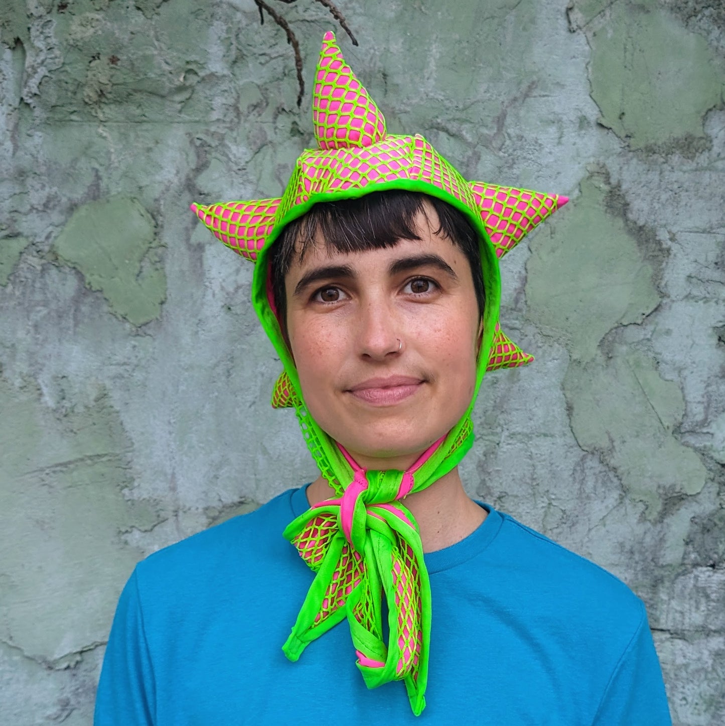 Pink and Green Mutli-Spike Goblin Hat