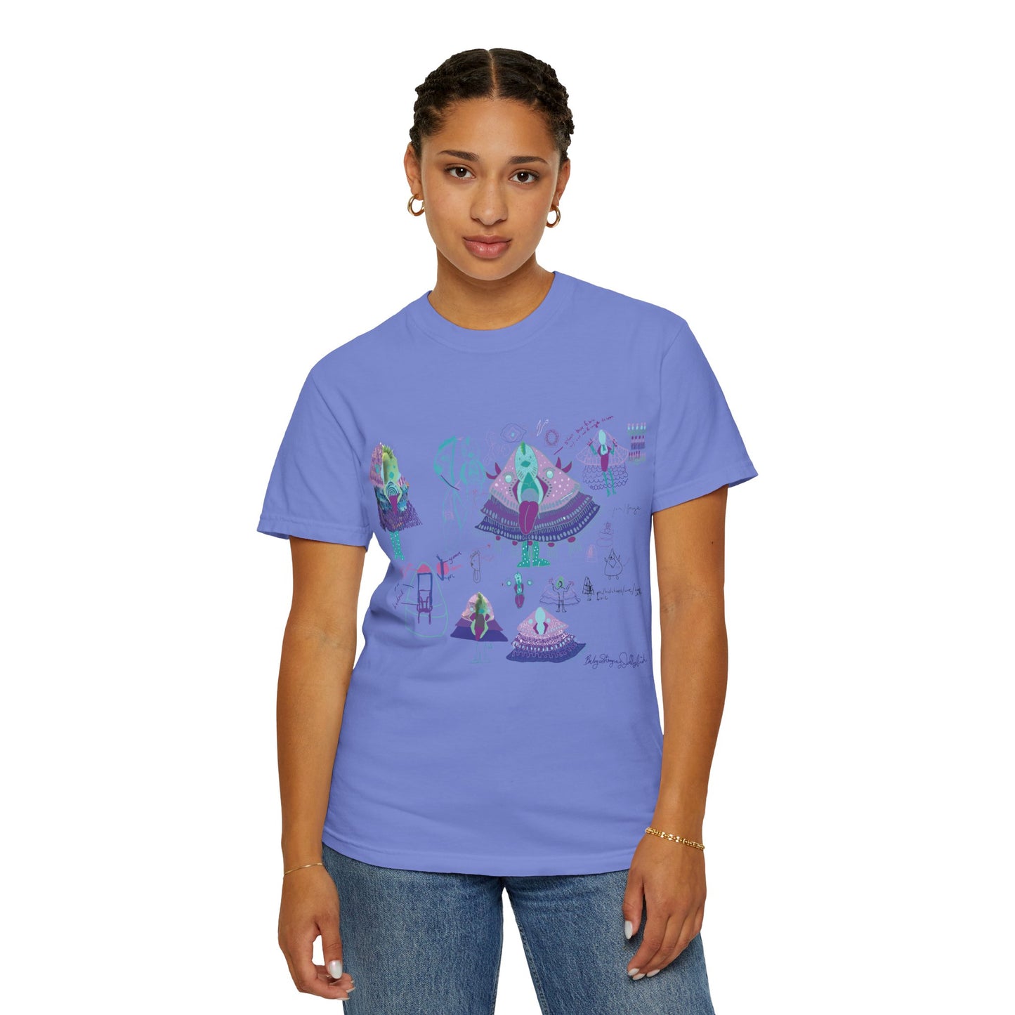 Baby Stingray Jellyfish Blueprint T-shirt
