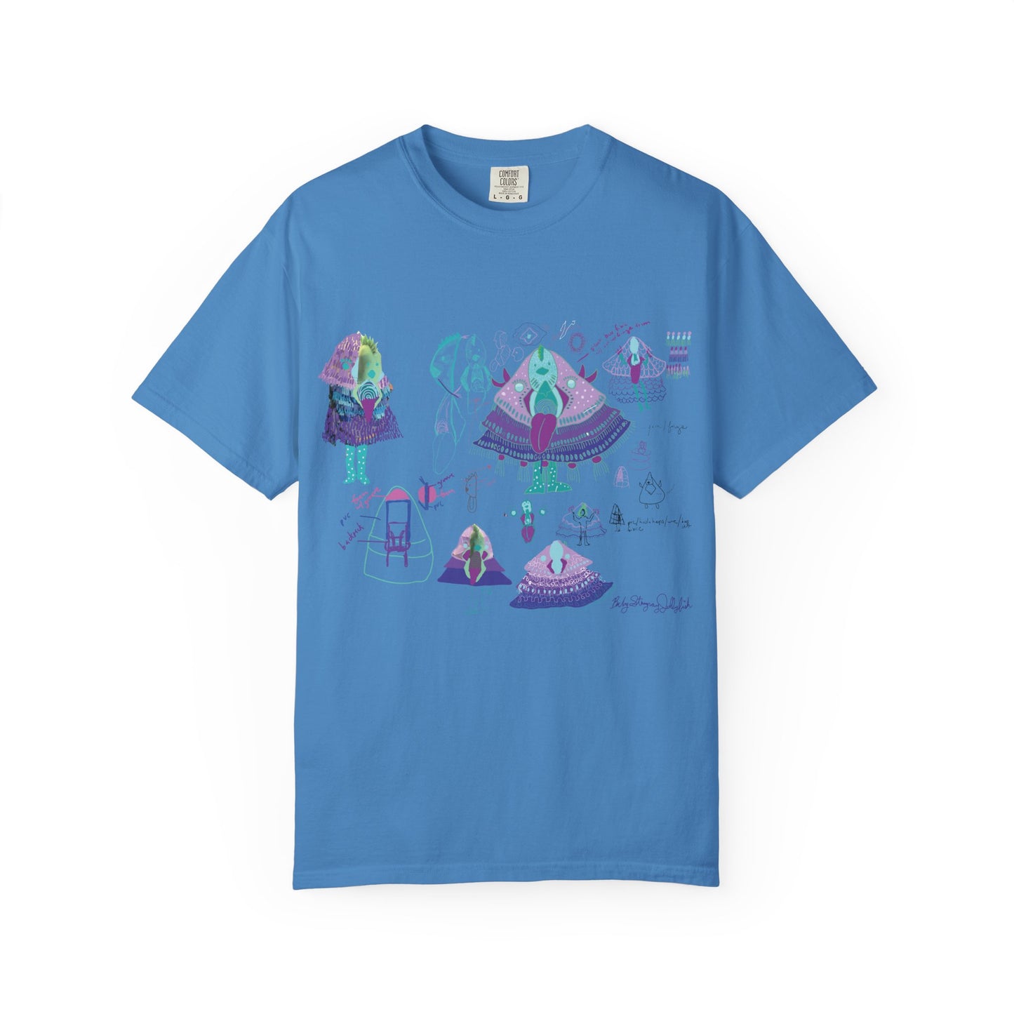 Baby Stingray Jellyfish Blueprint T-shirt