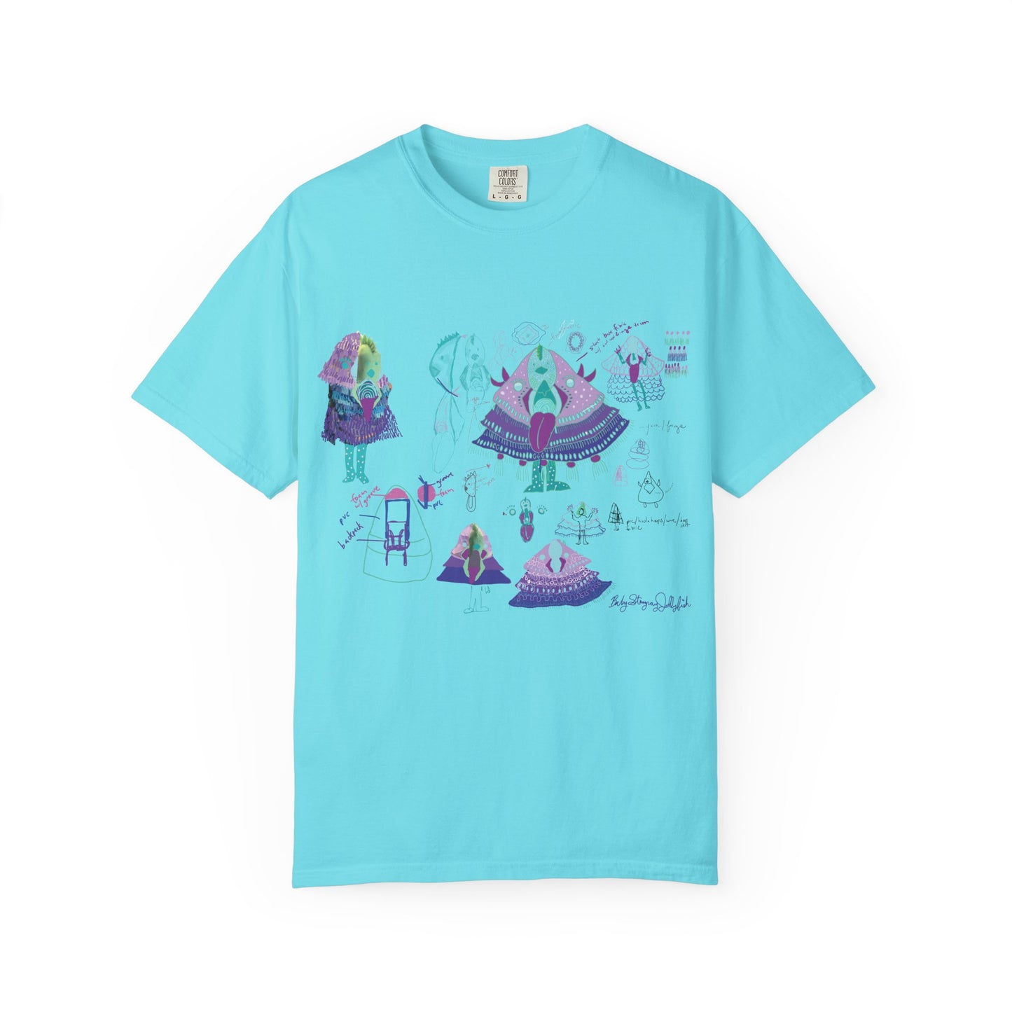 Baby Stingray Jellyfish Blueprint T-shirt