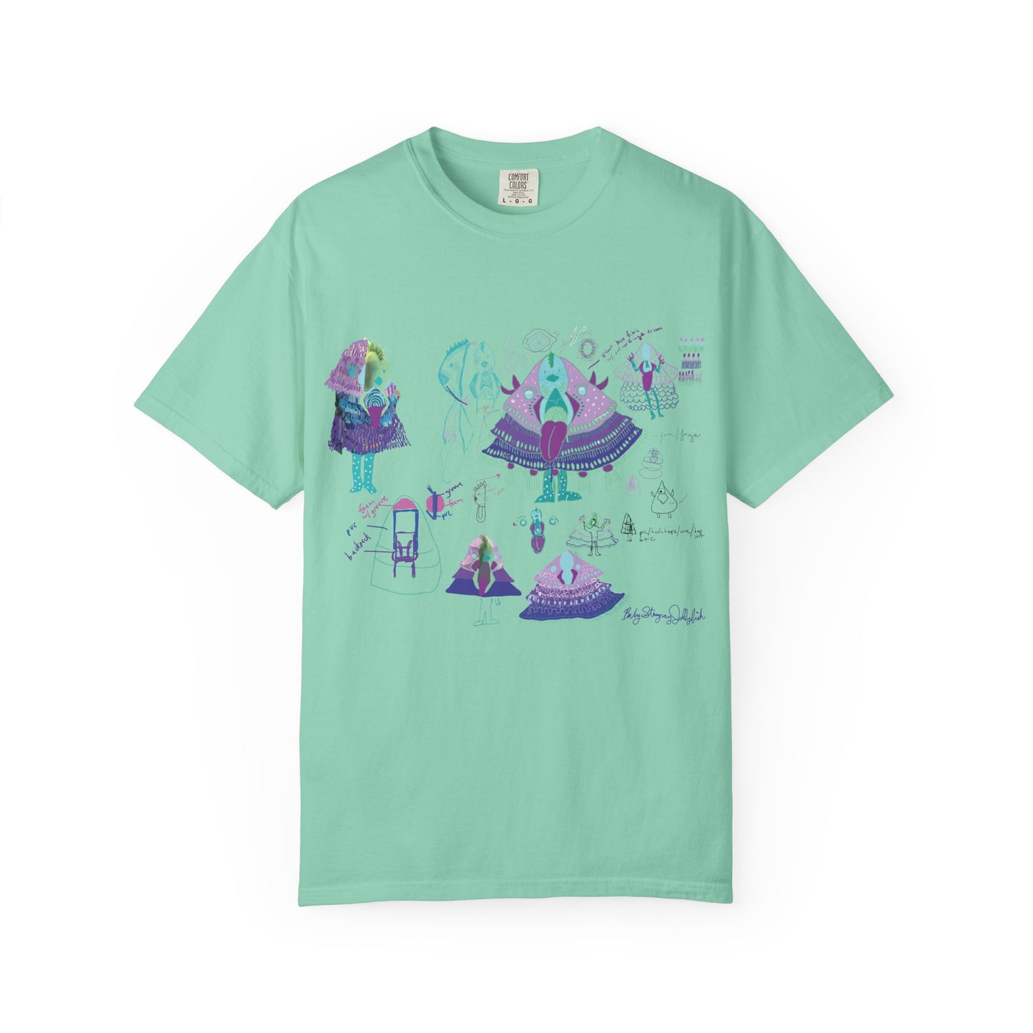 Baby Stingray Jellyfish Blueprint T-shirt