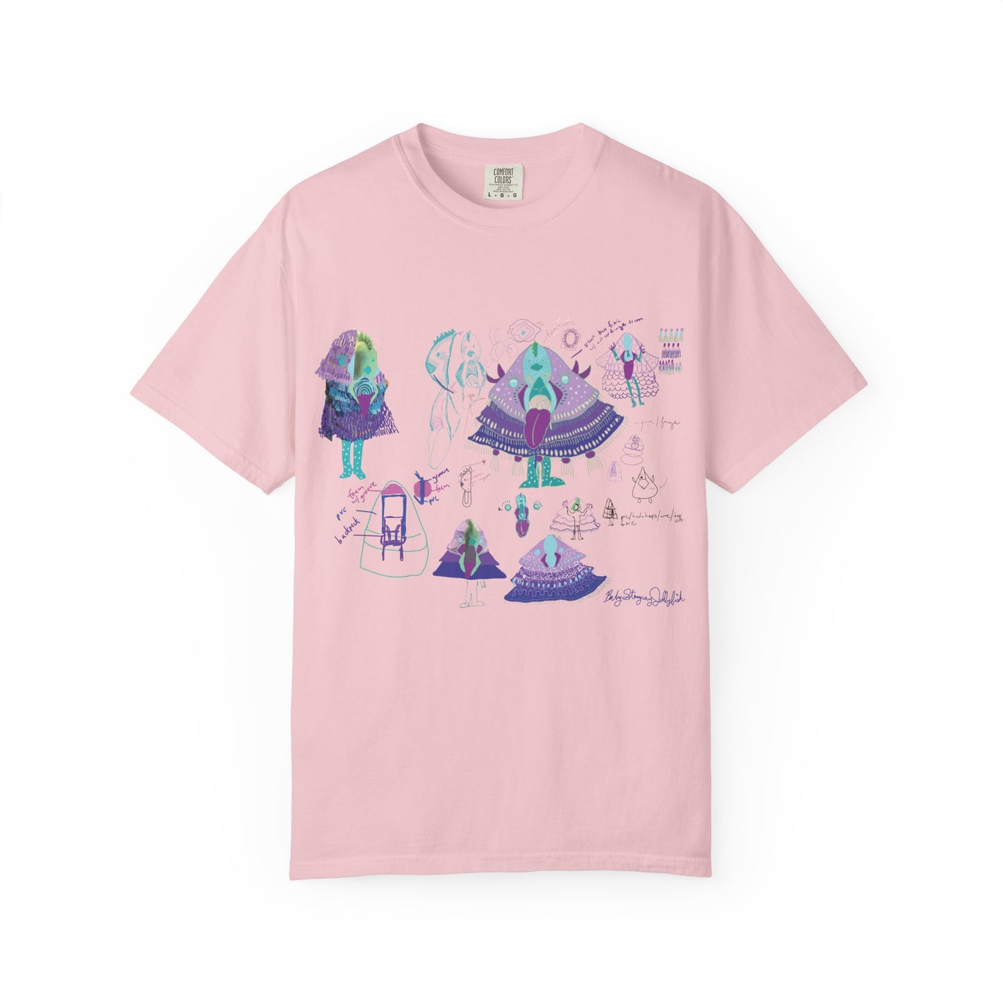 Baby Stingray Jellyfish Blueprint T-shirt