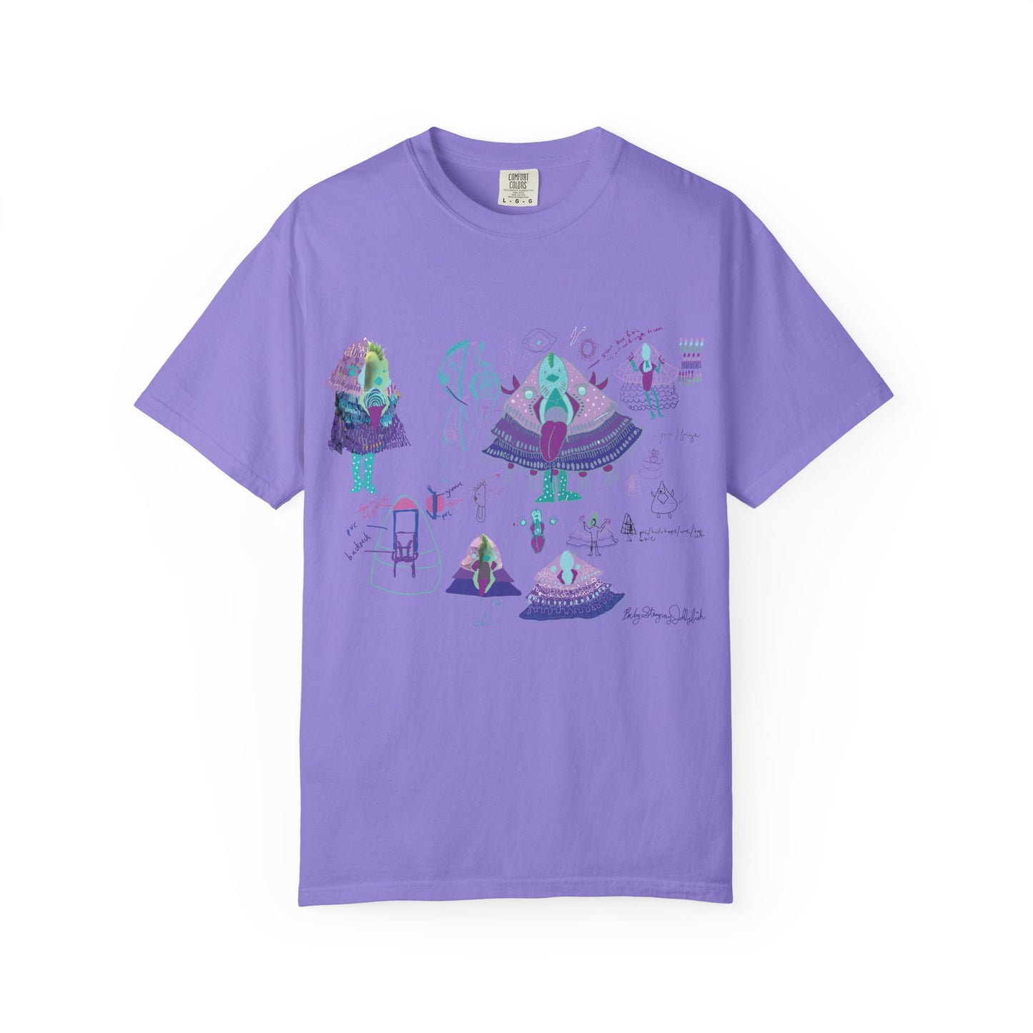 Baby Stingray Jellyfish Blueprint T-shirt