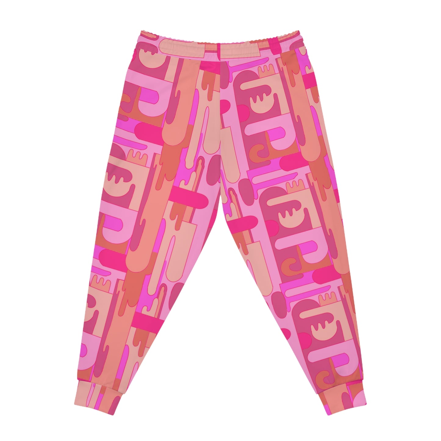 Pink Maximalist Art Deco Patterned Athletic Joggers