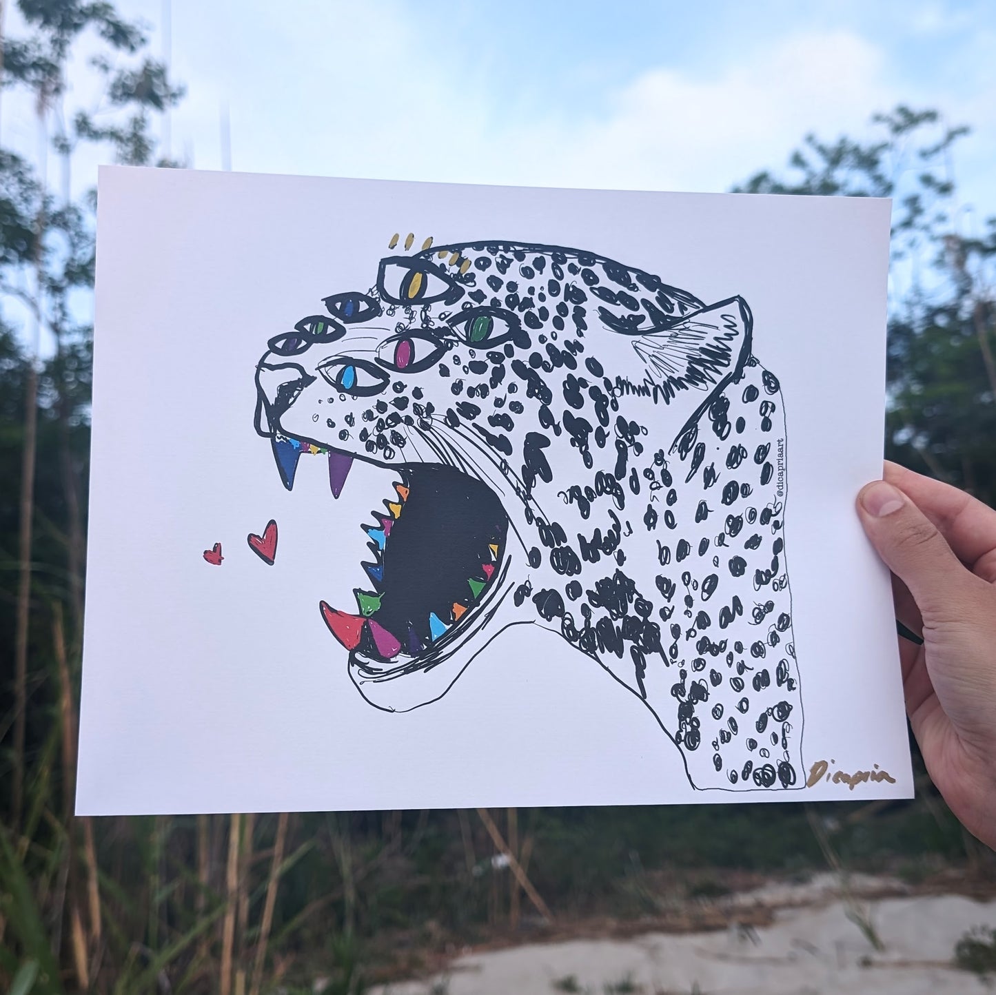 7 Eyed Jaguar Art Print