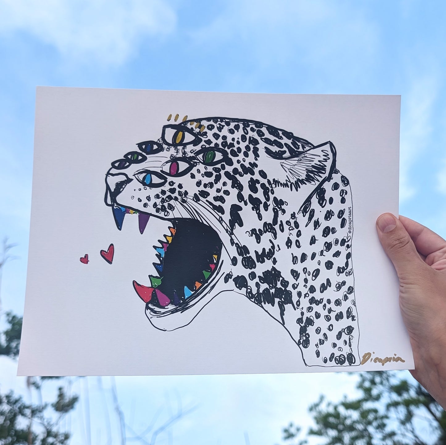 7 Eyed Jaguar Art Print