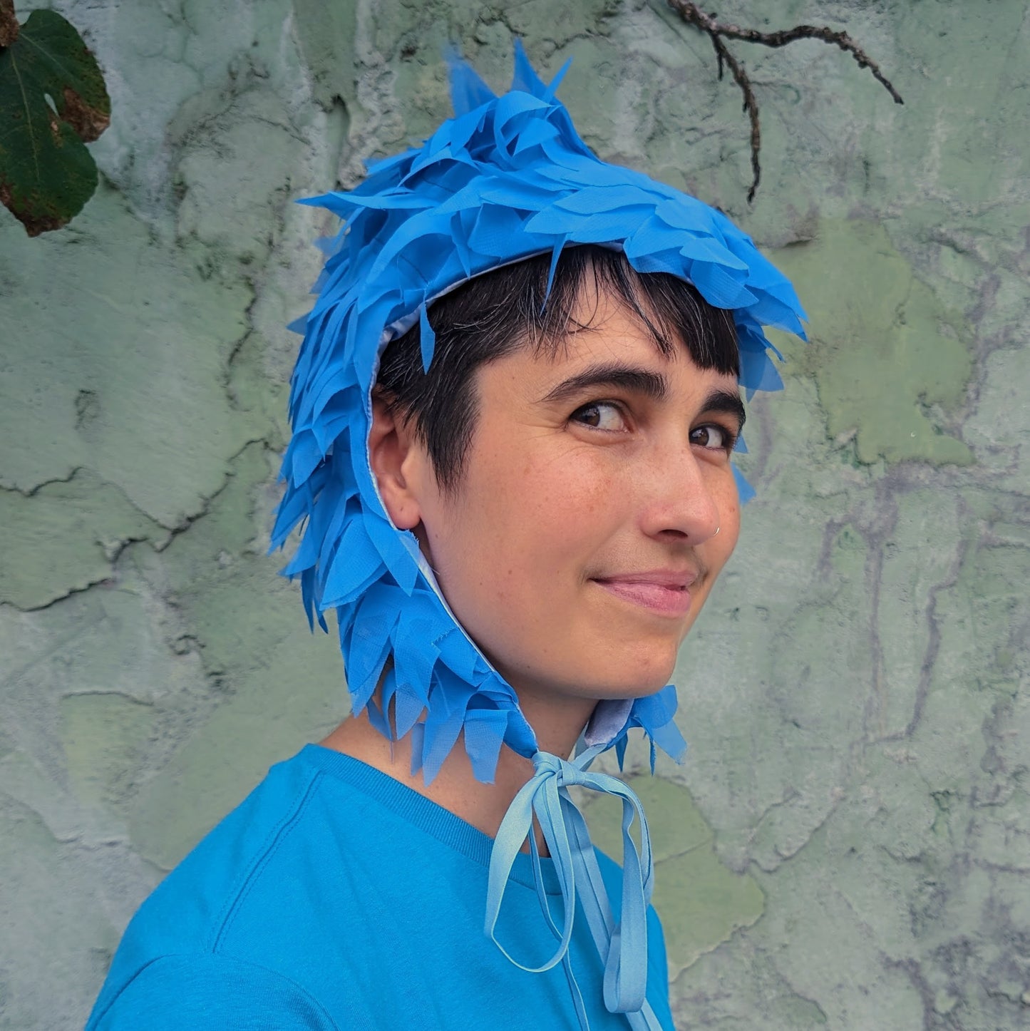 Blue Feather Goblin Hat