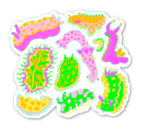 Nudibranch Birthday Party Sticker
